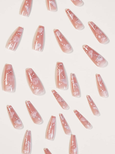 Cloudy Nude Press On Nails