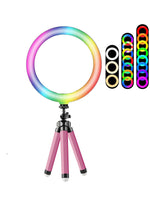 Rainbow 6 Inch LED Ring Light With Tripod Stand